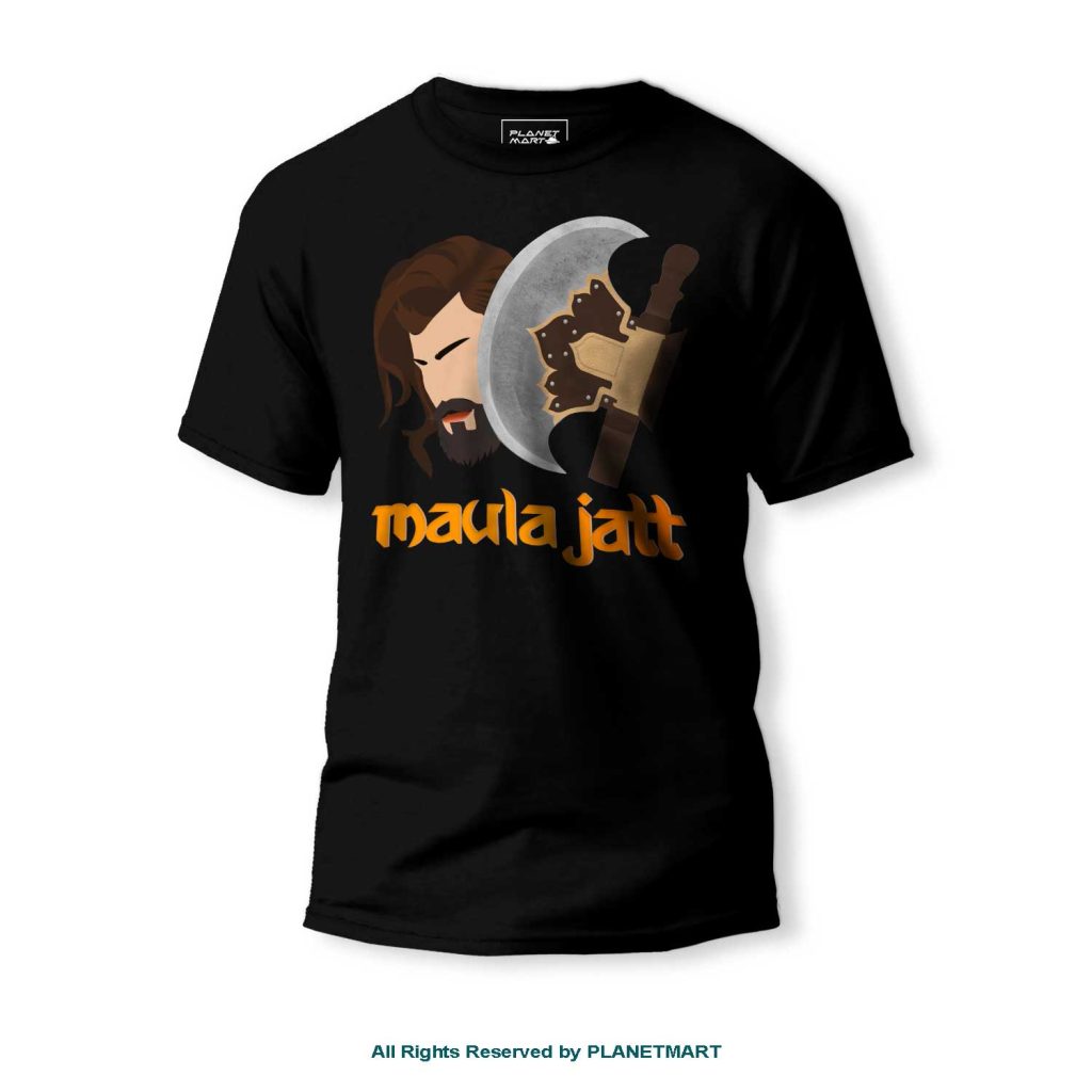 Maula Jatt signature Round Neck T-shirt MJTS-1002 5 MJTS 1002 BLK