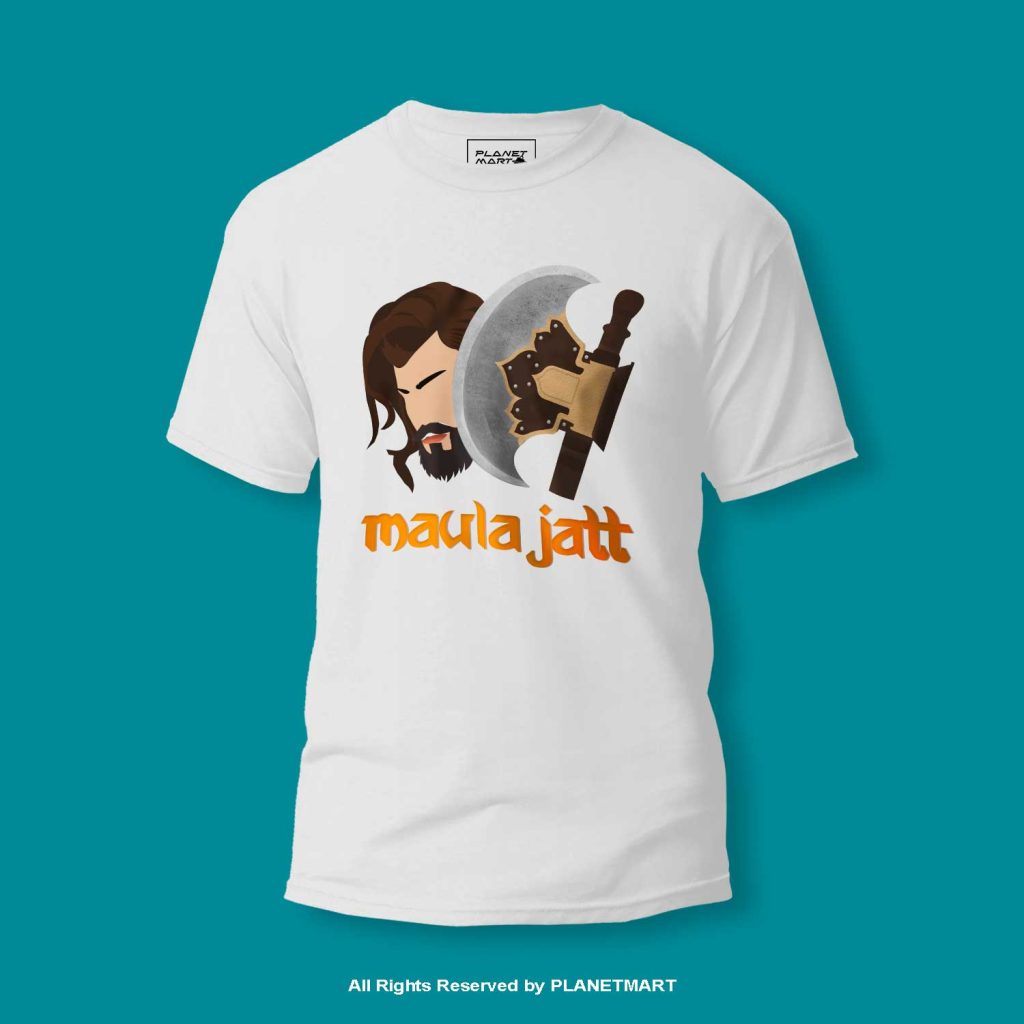 Maula Jatt signature Round Neck T-shirt MJTS-1002 6 MJTS 1002 WHT