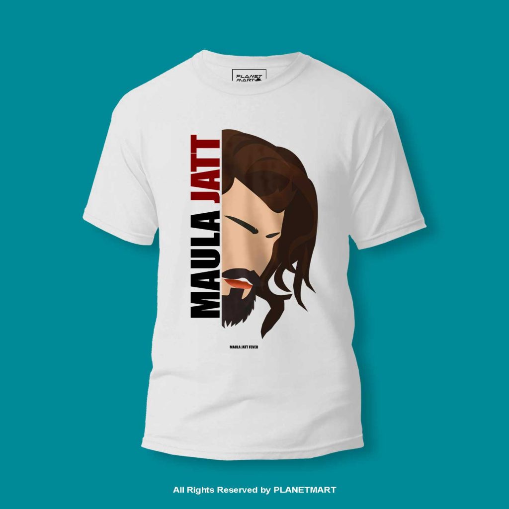 Maula Jutt Round Neck T-shirt MJTS-1007 6 MJTS 1007 WHT