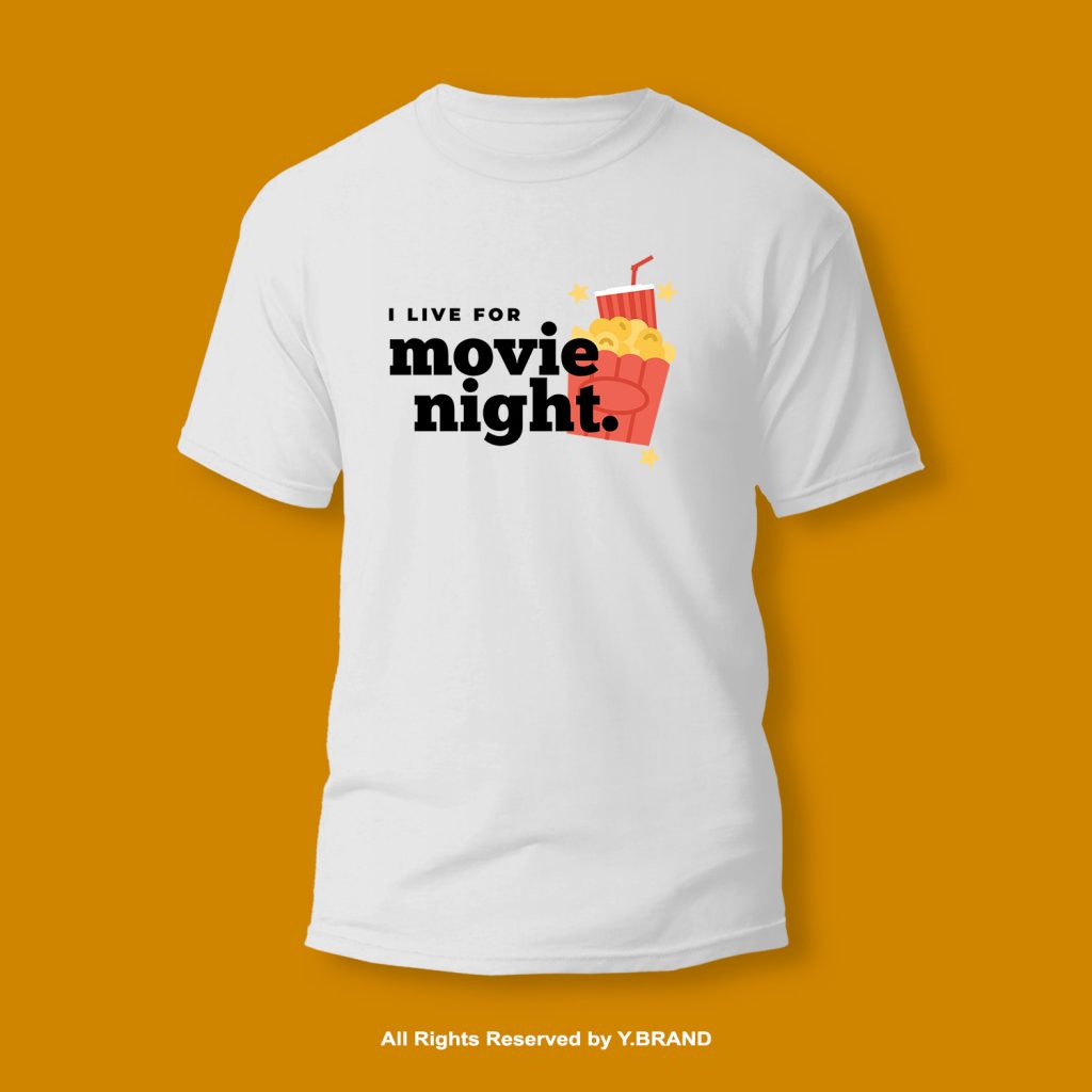 Movie Night Round Neck T-shirt PMTS-1159 6 TS 1159 W