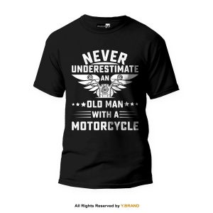 Old Men Motorcycle Round Neck T-shirt PMTS-1402