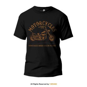 Vintage Bike Club Name Round Neck T-shirt PMTS-1413