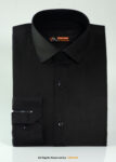 Cut Range Black Slim Fit Formal Dress Shirt For Men AFS-1002
