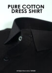 Cut Range Black Slim Fit Formal Dress Shirt For Men AFS-1002