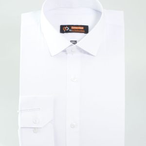 Cut Range White Slim Fit Formal Dress Shirt For Men AFS-1003