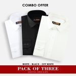 Cut Range Pack Of Three Essential Formal Dress Shirt For Men AFS-1004