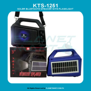 KTS-1251 3" Inch wireless Soler Bluetooth speaker With Flashlight, FM radio, USB, SD Card Port