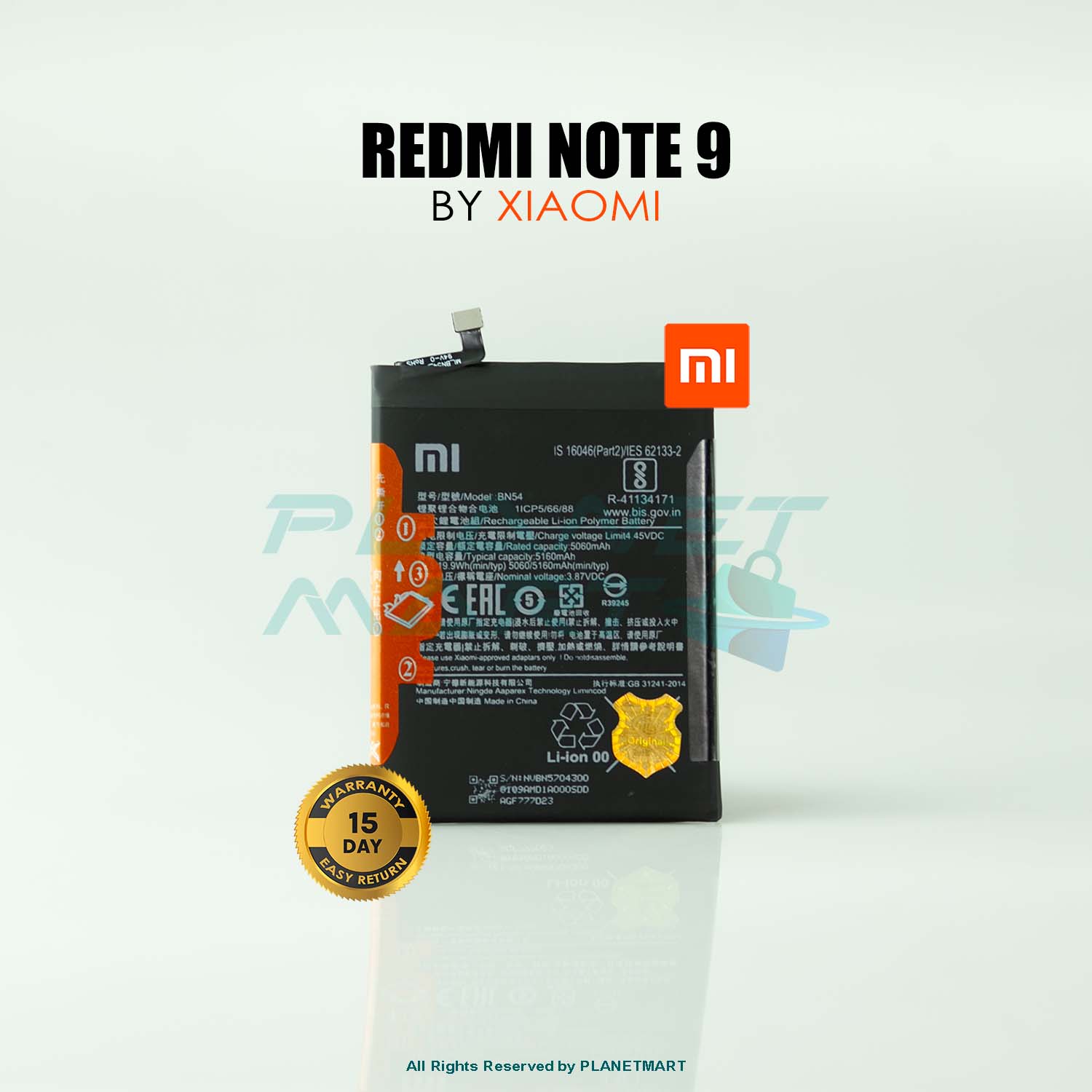 Xiaomi MI Redmi Note 9 BN54 Mobile Battery
