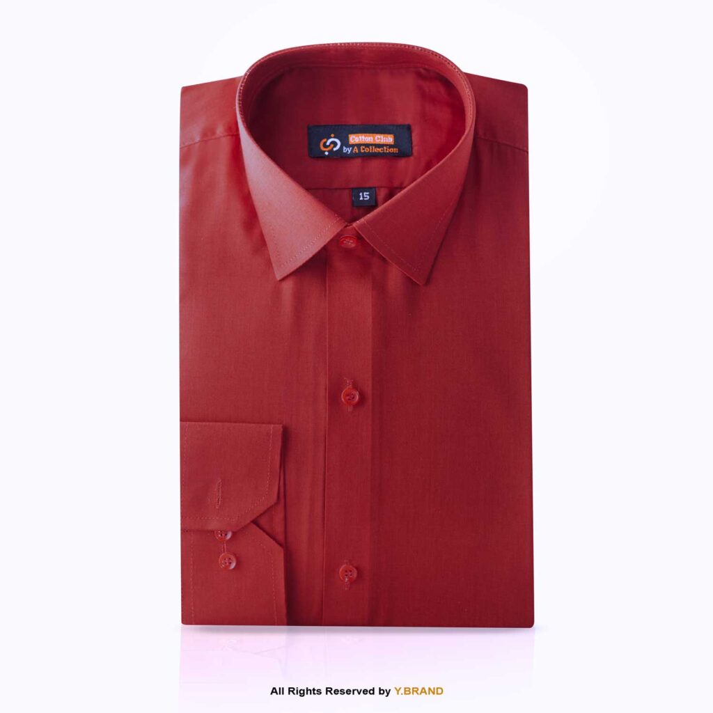 Cut Range Red Slim Fit Formal Dress Shirt For Men