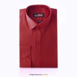 Cut Range Red Slim Fit Formal Dress Shirt For Men AFS-1005