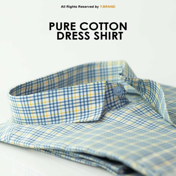 Cut Range Blue check Slim Fit Formal Dress Shirt For Men AFS-1011