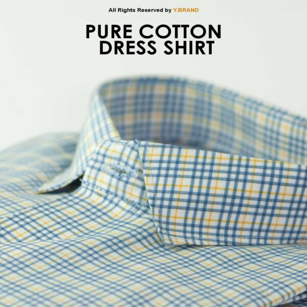 Cut Range Blue check Slim Fit Formal Dress Shirt For Men AFS-1011