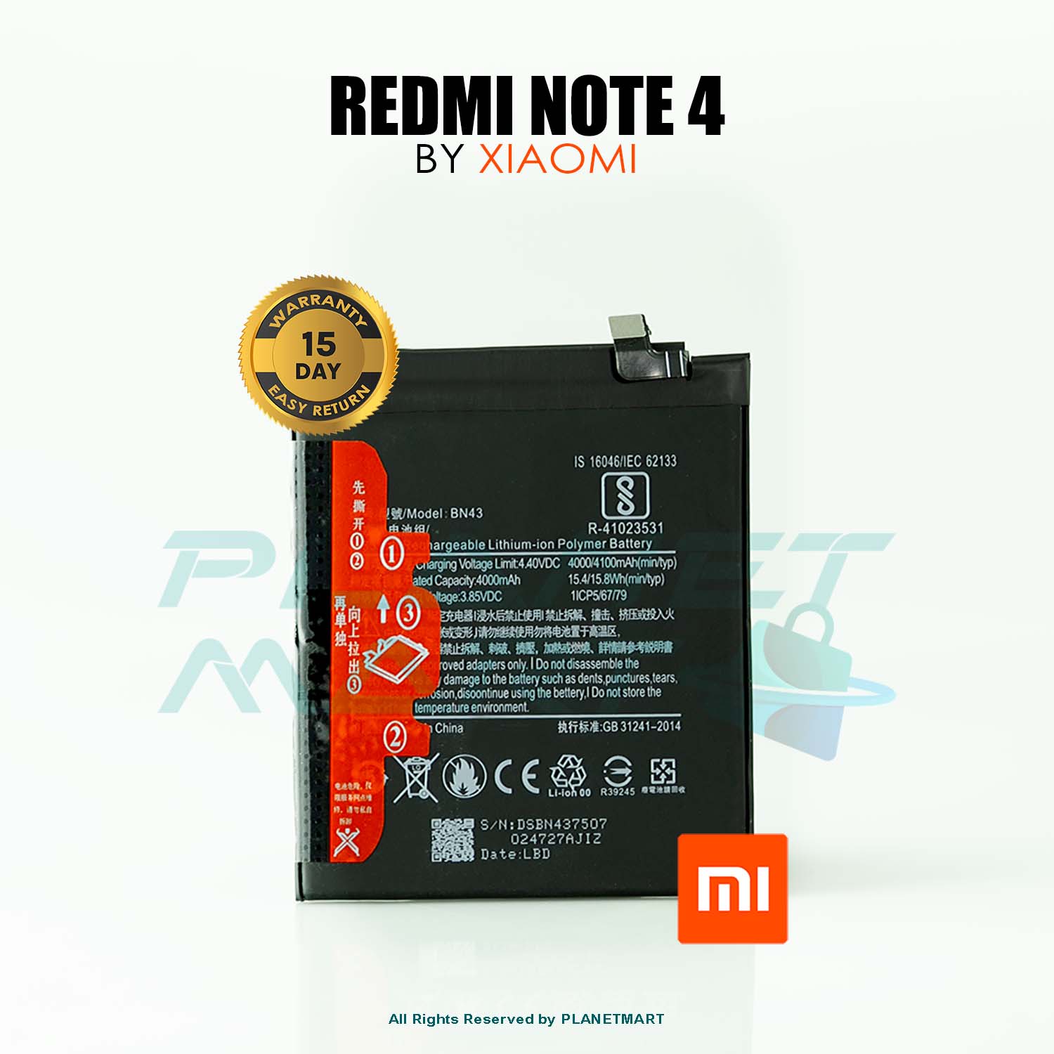 Xiaomi MI Redmi Note 4 BN43 Mobile Battery