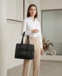 Pleated Leather Tote Bag For Ladies AB-1004