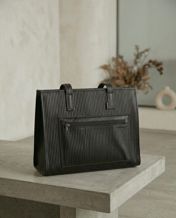 Pleated Leather Tote Bag For Ladies AB-1004