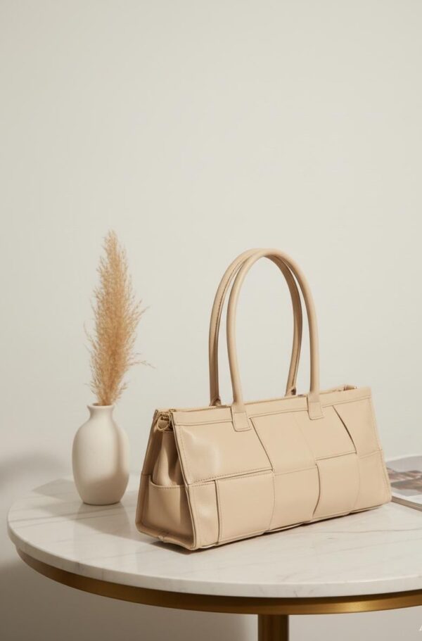 Beige Woven handmade Bag For Women AB-1006