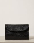 Black Leather clutch pouch For Ladies AB-1009