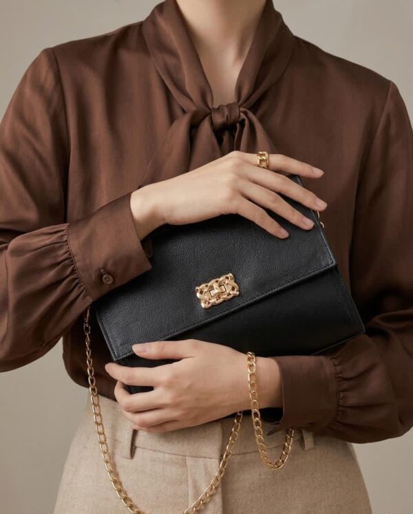 Black Formal Shoulder Bag For Ladies AB-1010