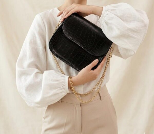 Black Formal Shoulder Bag For Ladies AB-1012