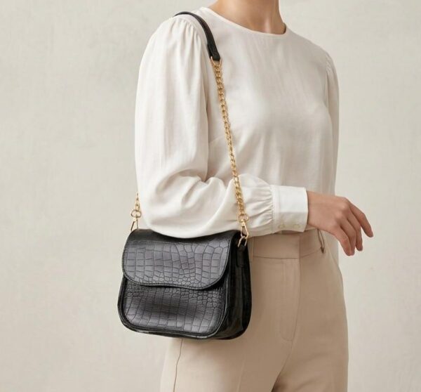 Black Formal Shoulder Bag For Ladies AB-1012